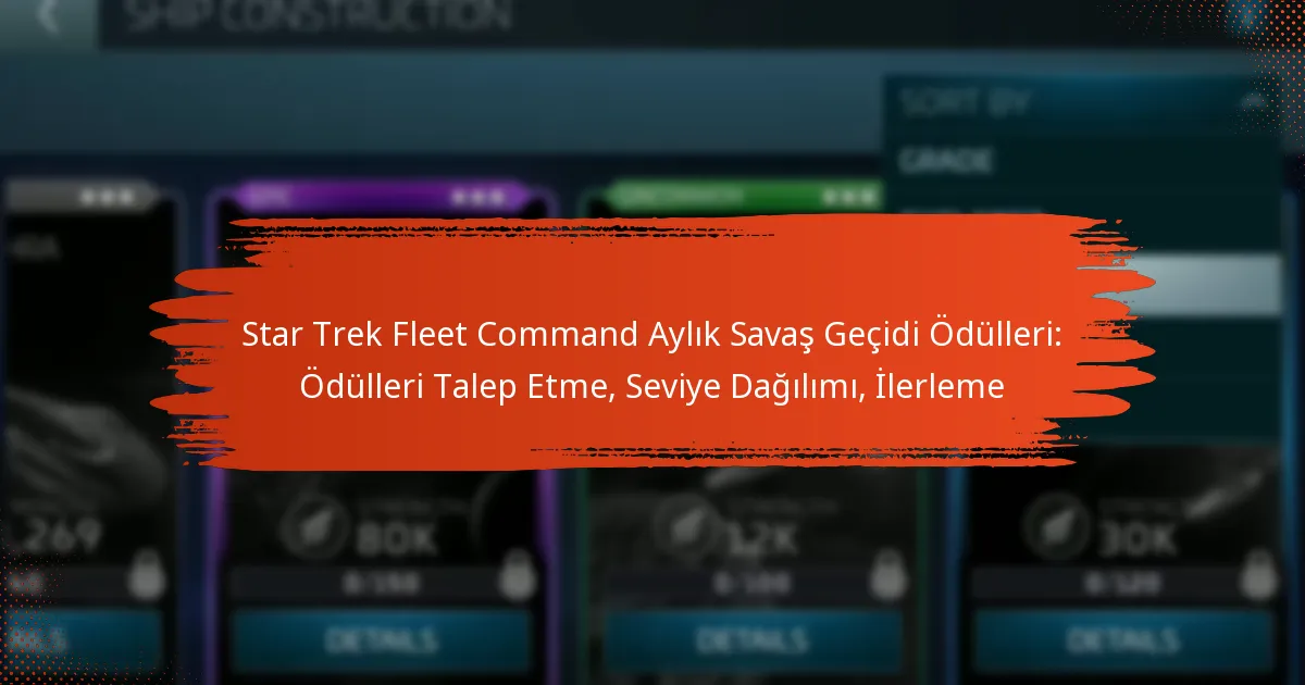 Star Trek Fleet Command Aylık Savaş Geçidi Ödülleri: Ödülleri Talep Etme, Seviye Dağılımı, İlerleme